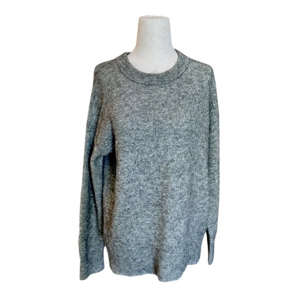 Babaton The Group Aritzia Thurlow Alpaca/Wool Blend Crew Neck Sweater in Grey - Picture 1 of 7